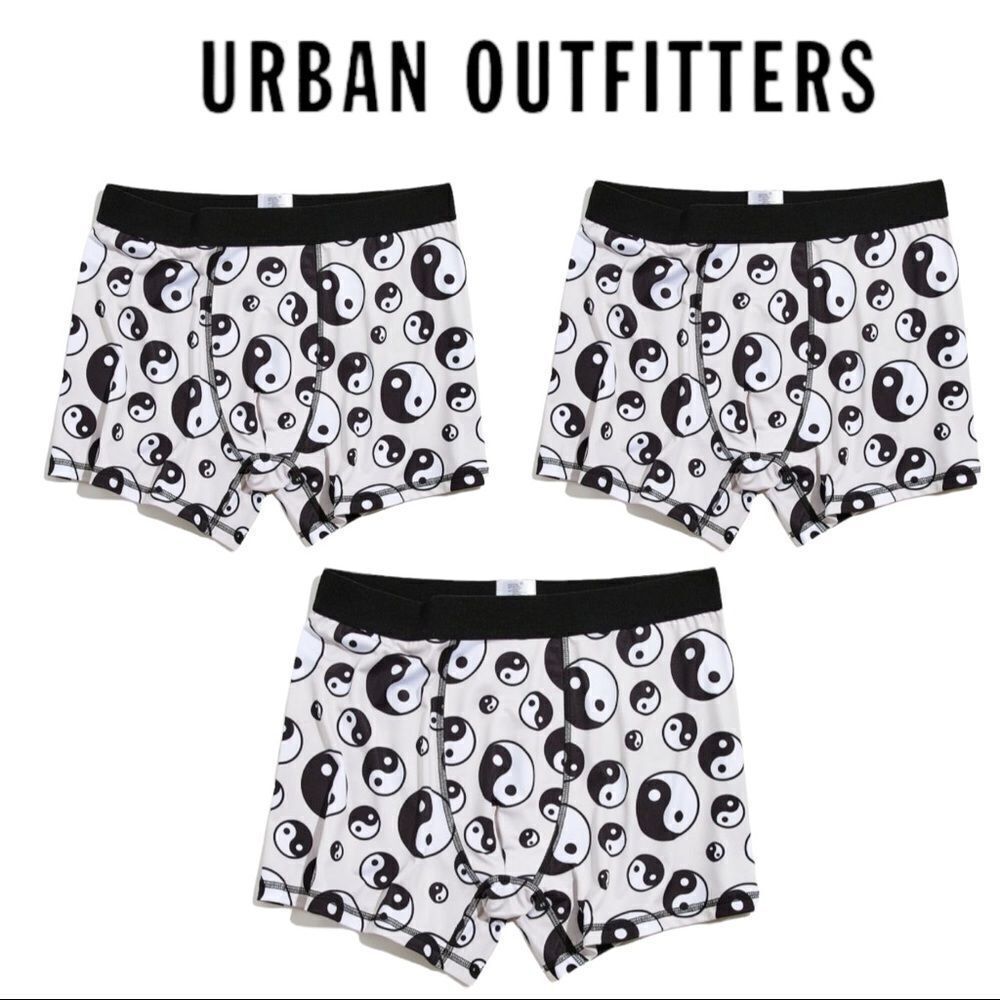 NEW Urban Outfitters Yin Yang Allover Print Boxer Briefs Set of 3 M L